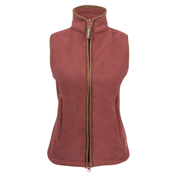 Ladies Sherpa Fleece Gilet Burnt Copper