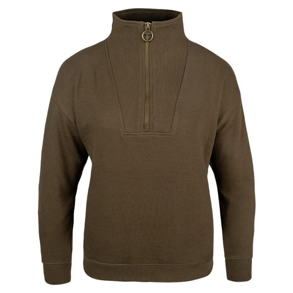 Ladies Half Zip Sweatshirt Olive