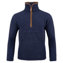 Half Zip Sherpa Fleece Pullover Navy