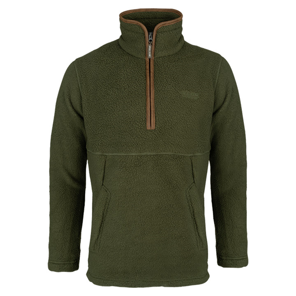 Half Zip Sherpa Fleece Pullover Olive