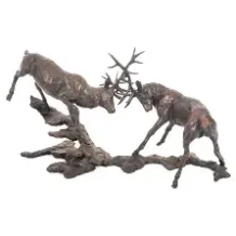 Patina Bronze Sculpture - The Rutting Stags (PBRS)