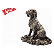 Patina Bronze Sculpture - Spaniel With Bag (PBSWB)